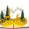 Christmas greetings, Christmas cards golden tree, forest animals