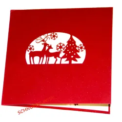 Christmas greetings, Christmas cards golden tree, forest animals