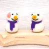 Felt snowmen mini plug, felted snowman, Birthday rings annual Waldorf