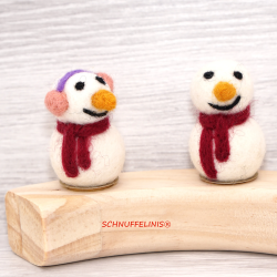 Geburtstagsringe Schneemänner, gefilzter Schneemann Stecker Holzring