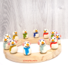 Geburtstagsringe Schneemänner, gefilzter Schneemann Stecker Holzring
