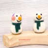 Felt snowmen mini plug, felted snowman, Birthday rings annual Waldorf