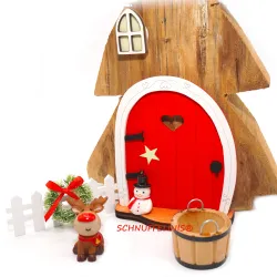 Miniature door set, tomte moves in our house, dollhouse gnome set