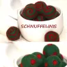 Filzkugeln weihnachtliche, dunkelgrün rot Filzperlen, grün roter Filz