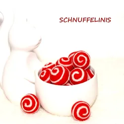 2,5cmFilzkugeln rot weiß, DIY Baumschmuck Filzperlen, rote Filzbälle
