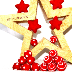 2,5cmFilzkugeln rot weiß, DIY Baumschmuck Filzperlen, rote Filzbälle
