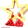 2,5cmFilzkugeln rot weiß, DIY Baumschmuck Filzperlen, rote Filzbälle