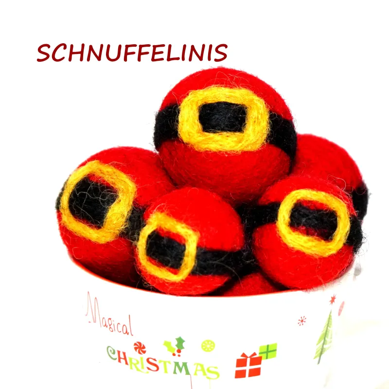 Christmas  felt balls , xmas wool design Santa, wool balls Santa