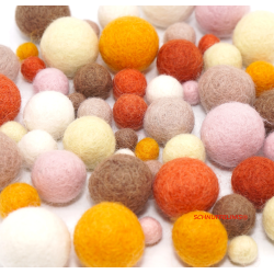 felt balls 4 sizes mix fox