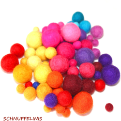 felt balls 4sizes 50pcs. cloud mix