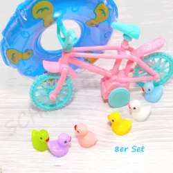 Miniatur Wichtel Fahrrad Set, Mini Fahrrad, Wichtel Baggersee Set