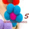 Geburtstagsringe Filz Blumen bunt, gefilzte Blumen Stecker Holzringe