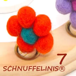Geburtstagsringe Filz Blumen bunt, gefilzte Blumen Stecker Holzringe