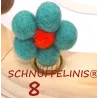 Geburtstagsringe Filz Blumen bunt, gefilzte Blumen Stecker Holzringe