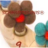 Geburtstagsringe Filz Blumen bunt, gefilzte Blumen Stecker Holzringe