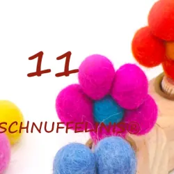 Geburtstagsringe Filz Blumen bunt, gefilzte Blumen Stecker Holzringe