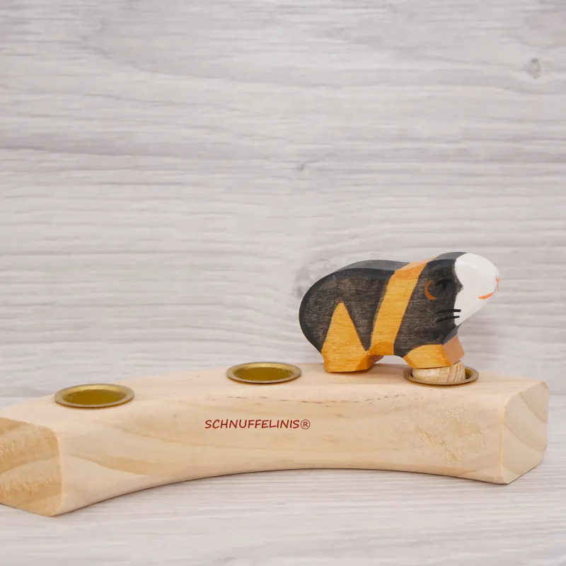 Meerschwein Jahresring Holzstecker Vasen Set, Meerschwein Stecker