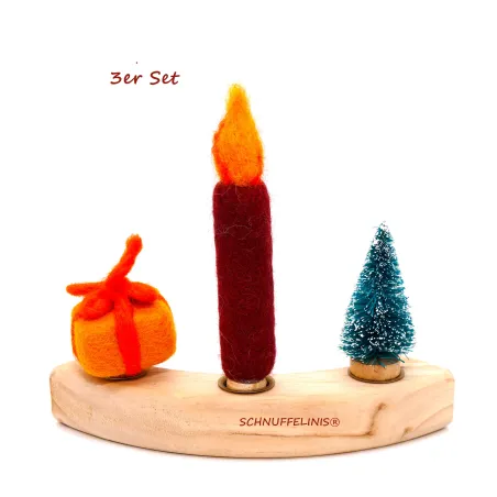 Jahresring Stecker Filz Weihnachten, gefilzte Weihnachtskerzen Sets