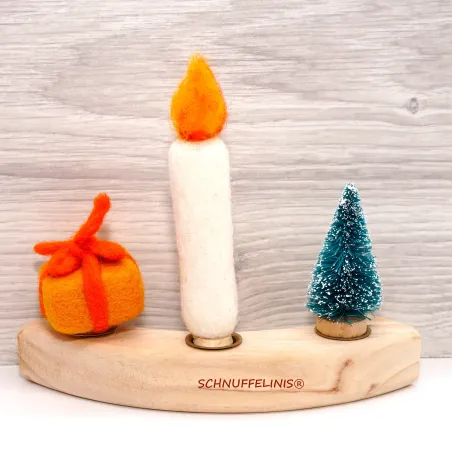 Jahresring Stecker Filz Weihnachten, gefilzte Weihnachtskerzen Sets