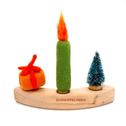 Facce di 3er allegre regalo e candela feltro, Natale feltro regalo
