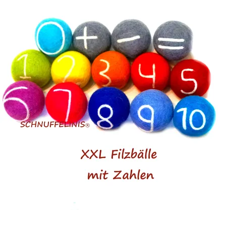 XXL felt balls color sorting set, montessori toy, toddler toy