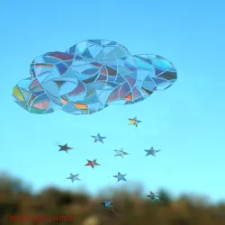 starlet mini stars with cloud, suncatcher rainbow sticker
