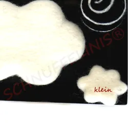 Nuvole di lana infeltrita in diversi colori, nuvole giostrine bambini
