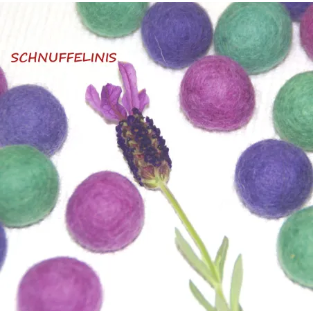 Felt balls lavender mix, garten felt balls mix, spring decoration