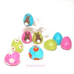 Pastel felt Easter eggs, eggs to hang up, sets of 4 wool felted eggs