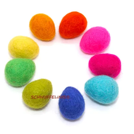 bright Easter eggs, felted easter eggs, neon eggs