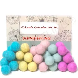 Felt balls unicorn, felt beads, cotton candy, pom poms, candy, wool