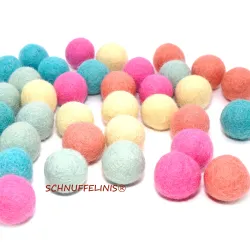 Felt balls unicorn, felt wool cotton candy set, felt ball pompoms