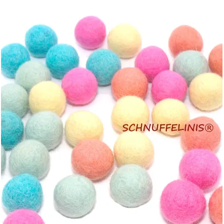 Felt balls unicorn, felt wool cotton candy set, felt ball pompoms