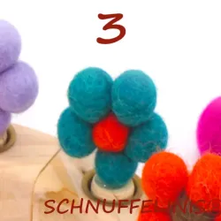 Geburtstagsringe Filz Blumen bunt, gefilzte Blumen Stecker Holzringe