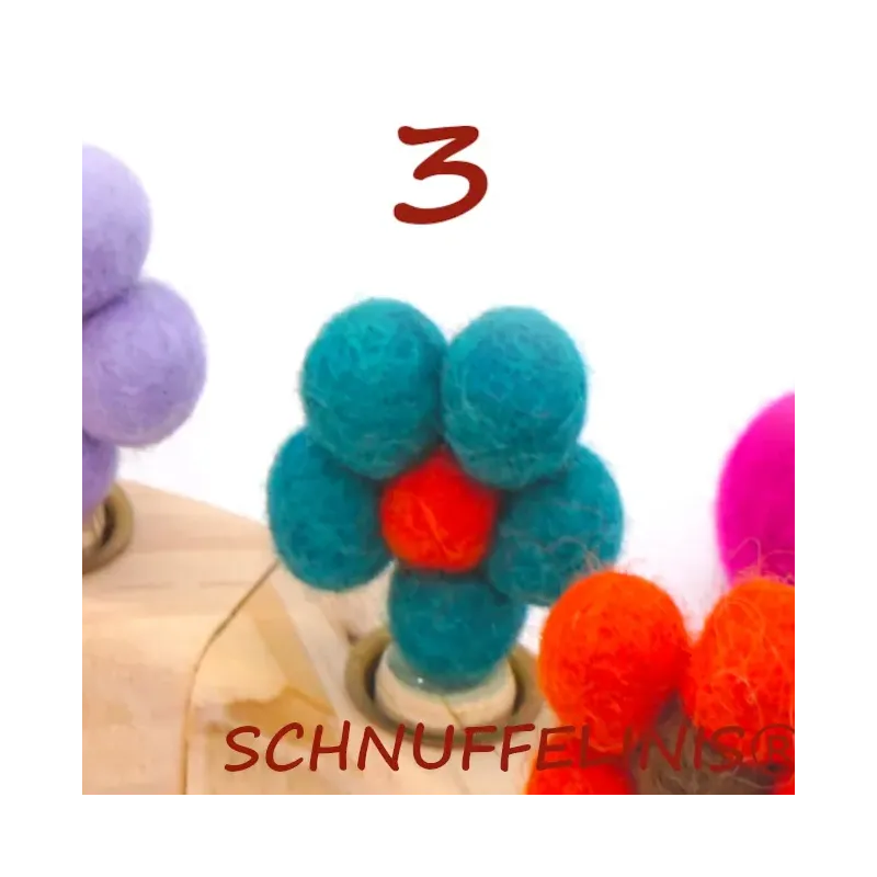 Geburtstagsringe Filz Blumen bunt, gefilzte Blumen Stecker Holzringe Geburtstagsringe Filz Blumen bunt, gefilzte Blumen Stecker Holzringe