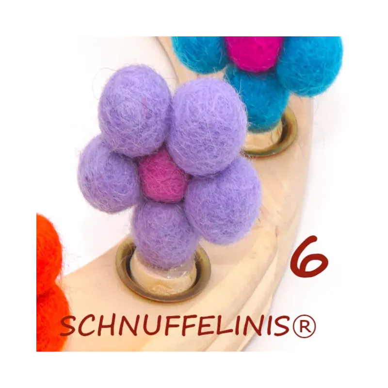 Geburtstagsringe Filz Blumen bunt, gefilzte Blumen Stecker Holzringe Geburtstagsringe Filz Blumen bunt, gefilzte Blumen Stecker Holzringe