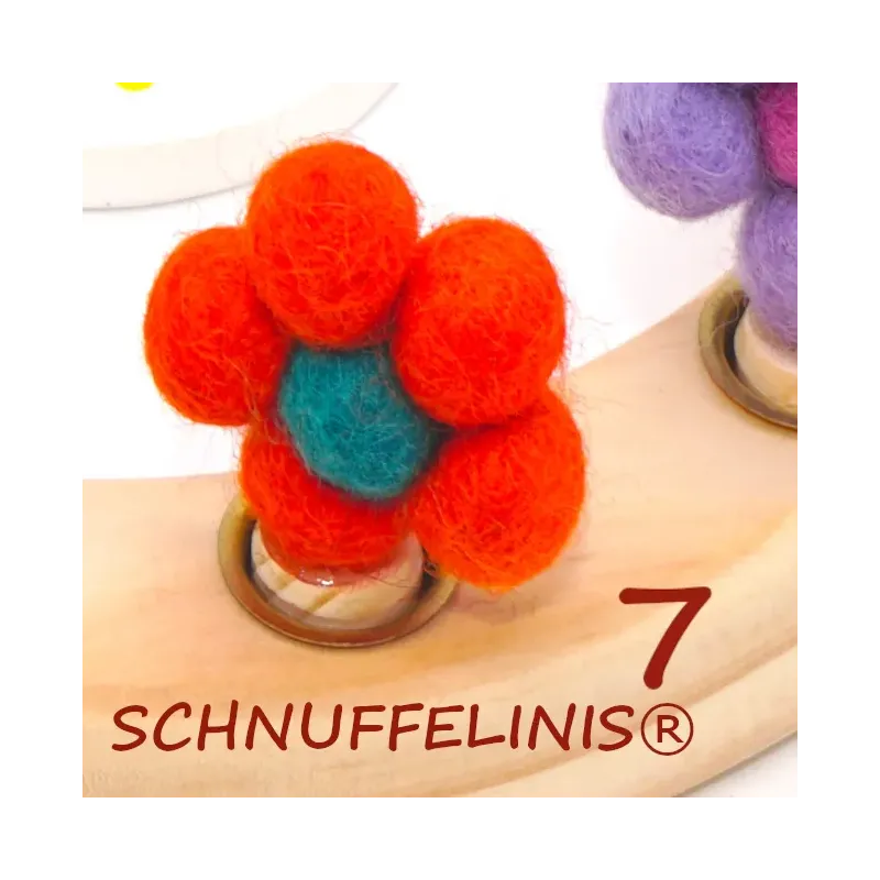 Geburtstagsringe Filz Blumen bunt, gefilzte Blumen Stecker Holzringe Geburtstagsringe Filz Blumen bunt, gefilzte Blumen Stecker Holzringe