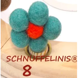 Geburtstagsringe Filz Blumen bunt, gefilzte Blumen Stecker Holzringe