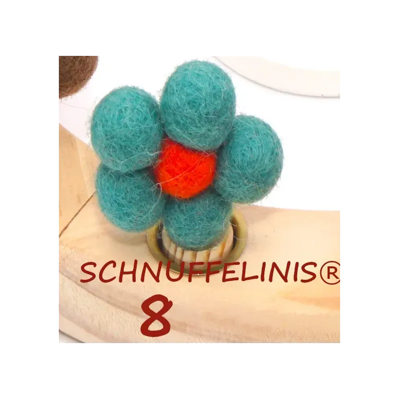 Geburtstagsringe Filz Blumen bunt, gefilzte Blumen Stecker Holzringe Geburtstagsringe Filz Blumen bunt, gefilzte Blumen Stecker Holzringe