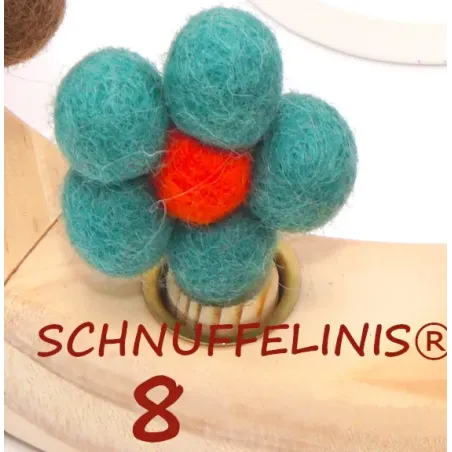 Geburtstagsringe Filz Blumen bunt, gefilzte Blumen Stecker Holzringe
