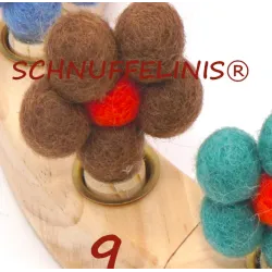 Geburtstagsringe Filz Blumen bunt, gefilzte Blumen Stecker Holzringe
