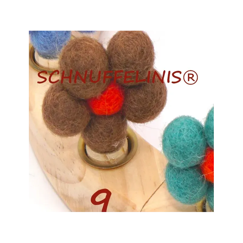 Geburtstagsringe Filz Blumen bunt, gefilzte Blumen Stecker Holzringe Geburtstagsringe Filz Blumen bunt, gefilzte Blumen Stecker Holzringe