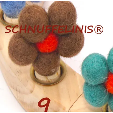 Geburtstagsringe Filz Blumen bunt, gefilzte Blumen Stecker Holzringe