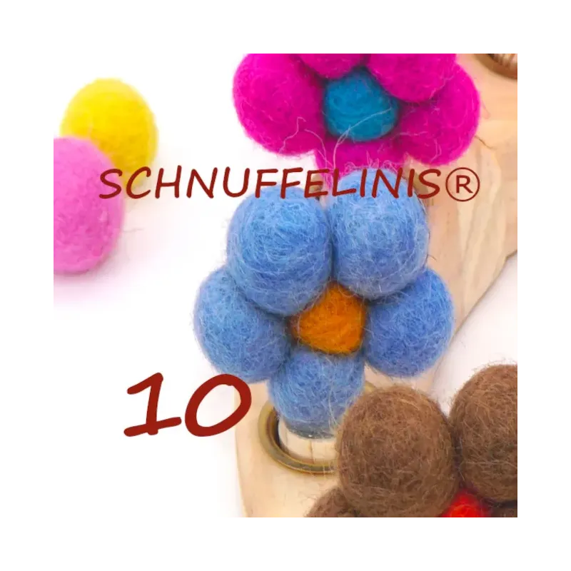 Geburtstagsringe Filz Blumen bunt, gefilzte Blumen Stecker Holzringe Geburtstagsringe Filz Blumen bunt, gefilzte Blumen Stecker Holzringe