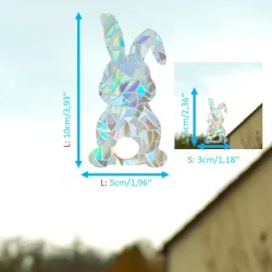 Easter bunny suncatcher, rainbow sun catcher rabbit, window sticker
