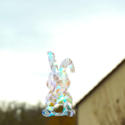 Hase Osterhase Sonnenfänger Regenbogen Fensterbild