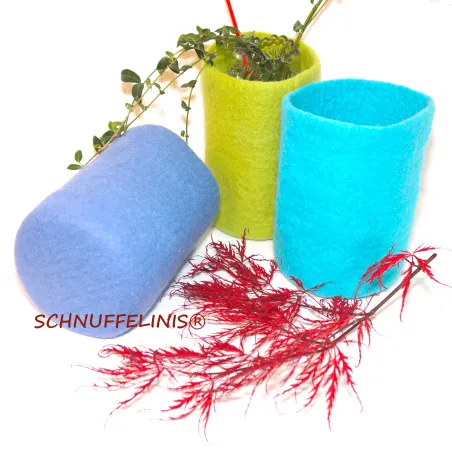 felt vases, felt gifts, wool felted vases, Montessori Waldorf gifts