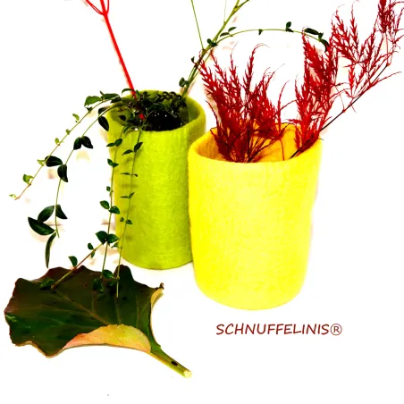 felt vases, felt gifts, wool felted vases, Montessori Waldorf gifts