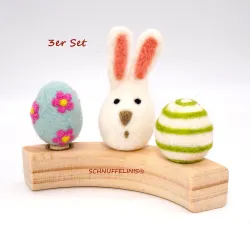 Birthday felt bunny, Easter 3er set, Birthday plug Easter bunny