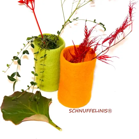 felt vases, felt gifts, wool felted vases, Montessori Waldorf gifts